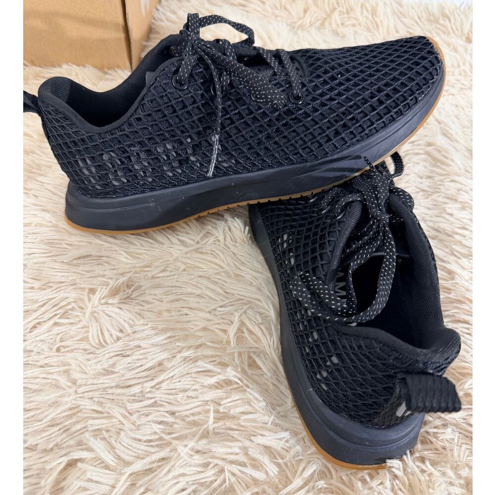 NOBULL Black Mesh Trainers Women’s 9.5 Men’s 8 Cross Training Shoes Gum Sole